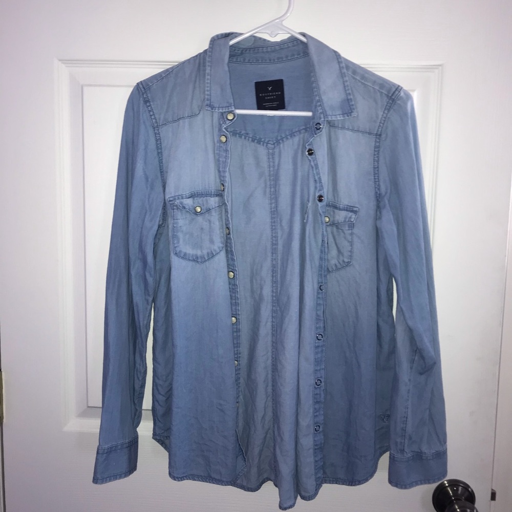 American Eagle Denim Button Down